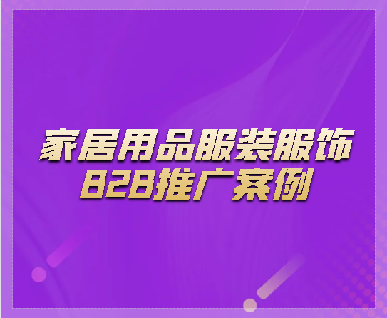 家居用品服裝服飾B2B推廣案例