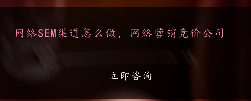 網絡SEM渠道怎么做，網絡營銷競價公司