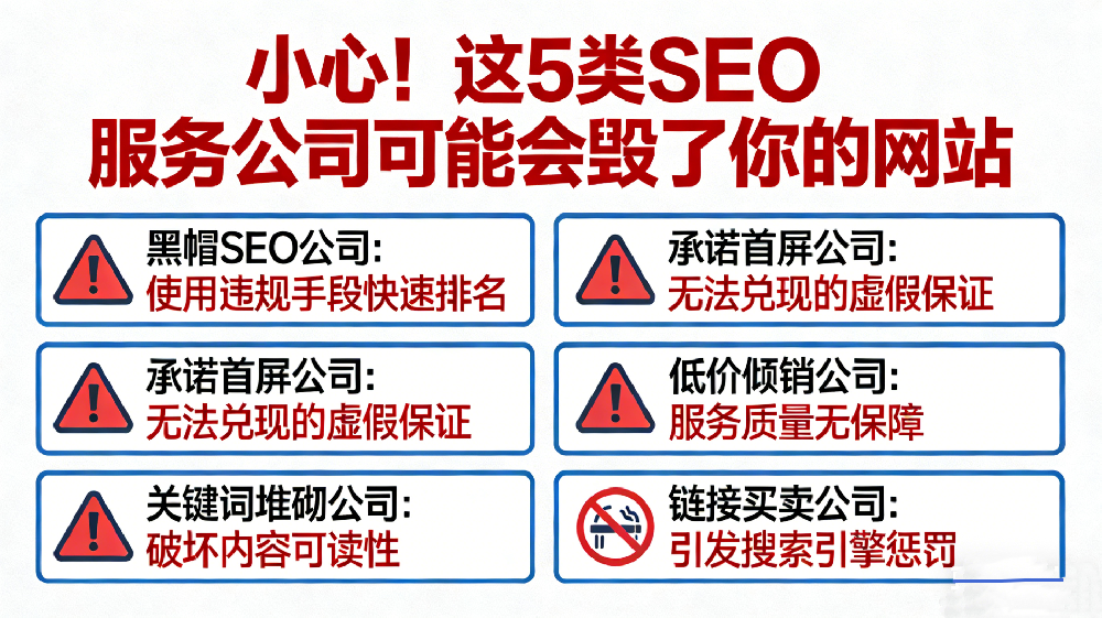 小心！這5類(lèi)SEO服務(wù)公司可能會(huì)毀了你的網(wǎng)站